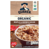 Quaker Oatmeal, Organic, Instant, Maple & Brown Sugar, 8 Each