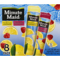 Minute Maid Frozen Lemonade, Soft, Lemonade/Raspberry Lemonade, Squeeze Tubes, 8 Pack, 8 Each