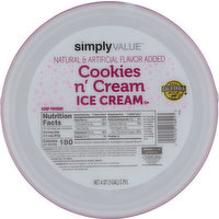 Simply Value Ice Cream, Cookies N' Cream, 4 Quart