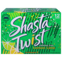 Shasta Soda, Caffeine Free, + Vitamin C, Lemon Lime, 12 Each