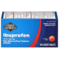 First Street Ibuprofen, 200 mg, Tablets, 100 Each