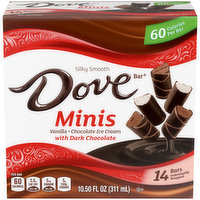 Dove Ice Cream, Vanilla & Chocolate, Minis, 14 Each