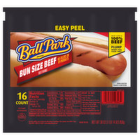 Ball Park Beef Franks, Bun Size, 16 Each