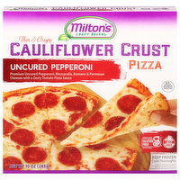 Milton's Pizza, Cauliflower Crust, Uncured Pepperoni, Thin & Crispy, 10 Ounce