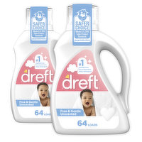 Dreft Free & Gentle Baby Liquid Laundry Detergent, 64 loads, 92 oz, 92 Fluid ounce