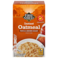 First Street Oatmeal, Instant, Maple & Brown Sugar, 10 Each