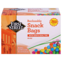 First Street Snack Bags, Reclosable, 360 Each