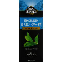First Street Black Tea, English Breakfast, Tea Bags, 25 Each