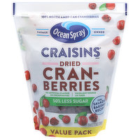 Ocean Spray Cranberries, 50% Less Sugar, Dried, Value Pack, 20 Ounce