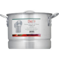 Sazon Stock Pot, with Steamer, Aluminum, 12 Quart, 1 Each