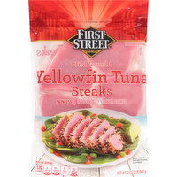 First Street Tuna Steaks, Yellowfin, Skinless, 32 Ounce