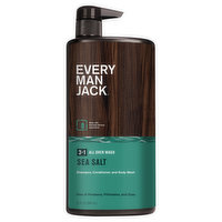 Every Man Jack All Over Wash, 3 In 1, Sea Salt, 32 Ounce