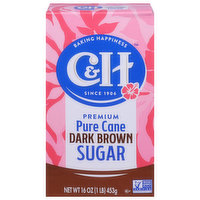 C&H Sugar, Dark Brown, Pure Cane, Premium, 16 Ounce