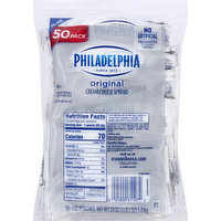 Philadelphia Cream Cheese Spread, Original, 50 Pack, 50 Each