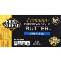 First Street Butter, Unsalted, European Style, 16 Ounce