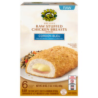 Barber Foods Chicken Breasts, with Rib Meat, Raw, Stuffed, Breaded, Cordon Bleu, 6 Each