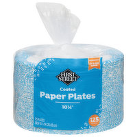 First Street Paper Plates, Coated, 10.25 Inch, 125 Each
