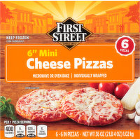 First Street Cheese Pizzas, Mini, 6 Inch, 6 Each