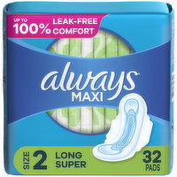 Always Pads with Wings, Size 2, 32, 32 Each