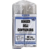 Secure Seal Deli Containers, Hinged, 32 Ounce, 100 Each