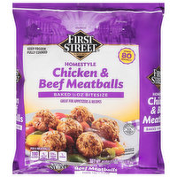 First Street Meatballs, Chicken & Beef, Homestyle, 40 Ounce