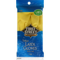 First Street Gloves, Latex, Deluxe, Large (8-1/2 to 9), 1 Each