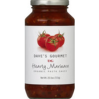 Dave's Gourmet Pasta Sauce, Organic, Hearty Marinara, 25.5 Ounce