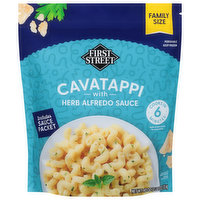 First Street Cavatappi, with Herb Alfredo Sauce, Family Size, 40 Ounce