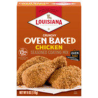 Louisiana Fish Fry Products Seasoned Coating Mix, Chicken, Crunchy, Oven Baked, 6 Ounce