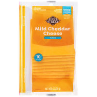 First Street Sliced Cheese, Mild Cheddar, 8 Ounce