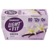 Dannon Yogurt, Vanilla, Fat Free, Greek, 21.2 Ounce