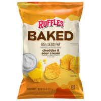 Ruffles Potato Crisps, Cheddar & Sour Cream, Baked, 6.25 Ounce