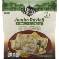 First Street Ravioli, Spinach & Cheese, Jumbo, 40 Ounce