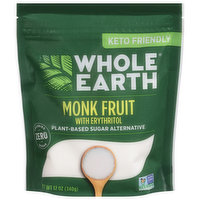 Whole Earth Sugar Alternative, Plant-Based, Monk Fruit with Erythritol, 12 Ounce