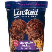 Lactaid Ice Cream, Lactose Free, Chocolate Fudge Brownie, 1 Quart