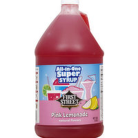 First Street Syrup, Super, All-in-One, Pink Lemonade, 128 Ounce