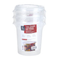 Cambro Round Food Container with lid 4 qt, 3 Each