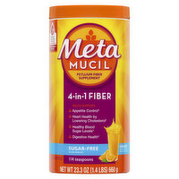 Metamucil Daily Fiber Supplement, Psyllium Husk Fiber Powder, Sugar Free, Orange, 114 Ct, 23.3 Ounce