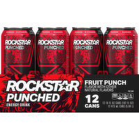 Rockstar Energy Drink, Fruit Punch, 12 Each