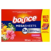 Bounce Bounce Mega Dryer Sheets, Paradise Blossom, 180 Count, 180 Each