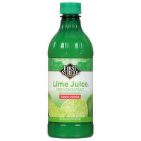 First Street 100% Juice, Lime, 16 Fluid ounce