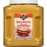 First Street Mustard, Spicy Brown, 105 Ounce