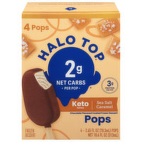 Halo Top Frozen Dessert Pops, Keto Series, Sea Salt Caramel, 4 Each