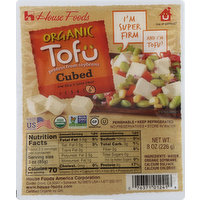 House Foods Tofu, Organic, Cubed, 8 Ounce