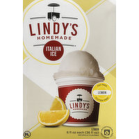 Lindys Italian Ice, Homemade, Lemon, 6 Each
