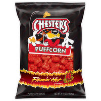 Chester's Puffcorn, Flamin' Hot Flavored, 4.25 Ounce