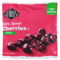 First Street Cherries, Dark Sweet, Pitted, 32 Ounce