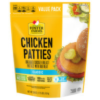 Foster Farms Chicken Patties, Classic, Value Pack, 28 Ounce