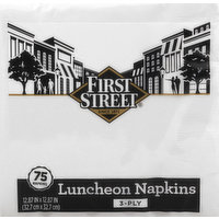 First Street Napkins, Luncheon, White, 3-Ply, 75 Each