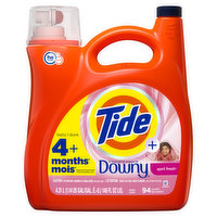 Tide plus Downy Liquid Laundry Detergent, April Fresh, 146 oz, 94 loads, 146 Fluid ounce